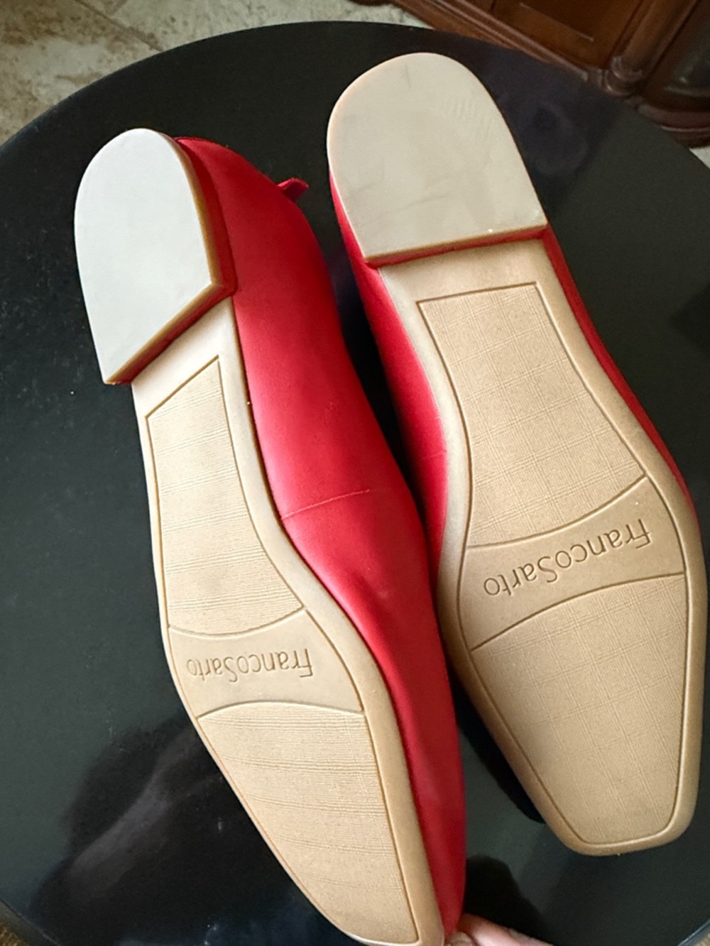 Franco Sarto Vana Red Leather Square Toe Ballet Flats Shoes Size 9M NWOT - Picture 14 of 17